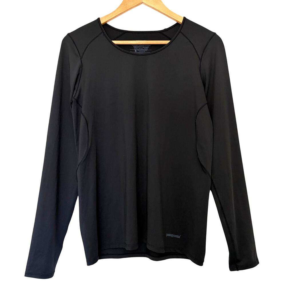 Patagonia Womens Long Sleeve Top Shirt Black Size M Rash Guard Sun Protection